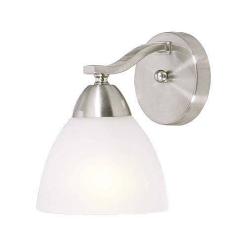 Bright Star Satin Chrome Wall Bracket with Frosted Glass