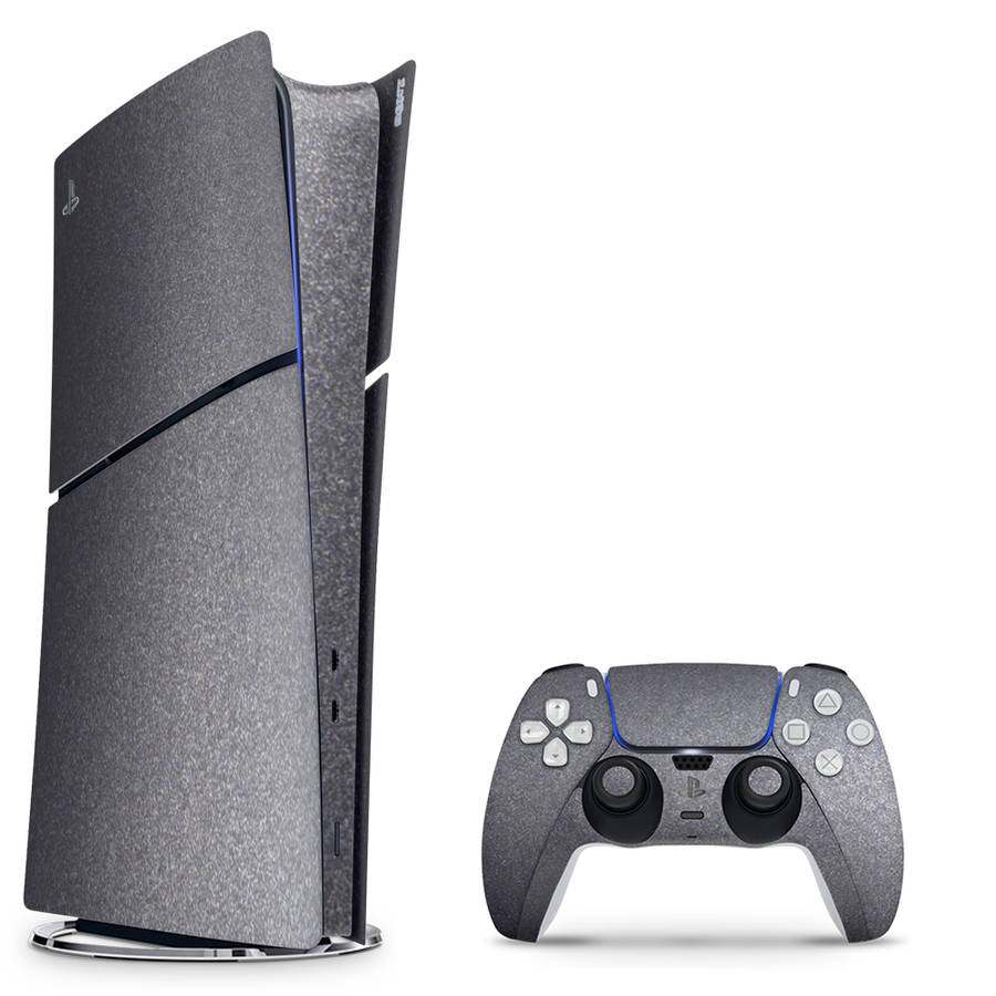 SkinNit Decal Sticker Skin For PS5 Slim Digital : Dark Grey