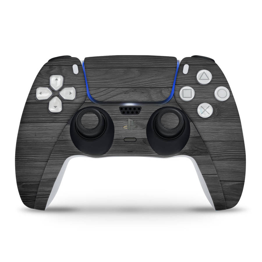 SkinNit Decal Sticker Skin For PS5 Slim : Black Wood