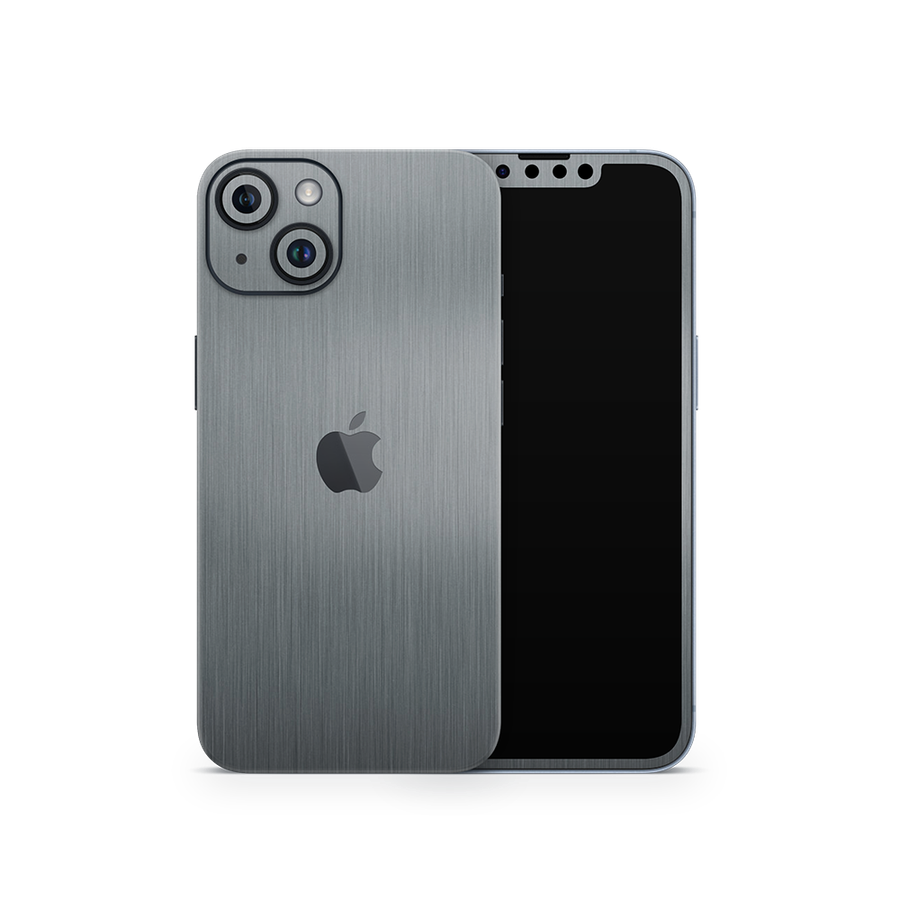 SkinNit Decal Sticker Skin Apple iPhone 15 Plus Brushed Aluminum