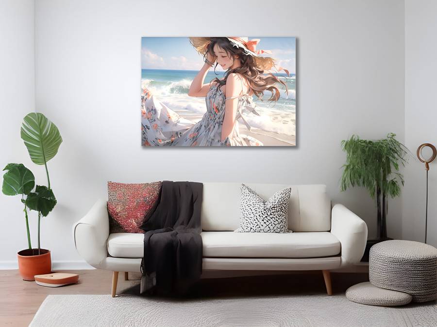 Canvas Wall Art: Seaside Bliss - Poetic Canvas Print