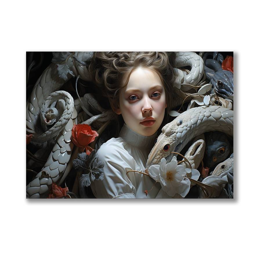 Canvas Wall Art: Serpentine Embrace - Mystical Canvas Print