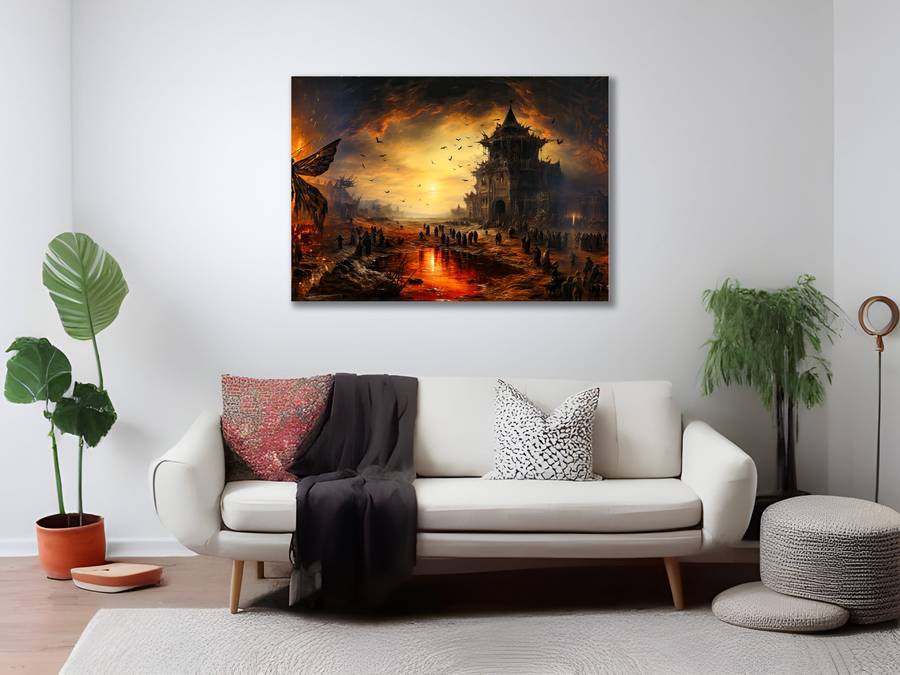 Canvas Wall Art: Twilight of Titans - Epic Fantasy Canvas Print