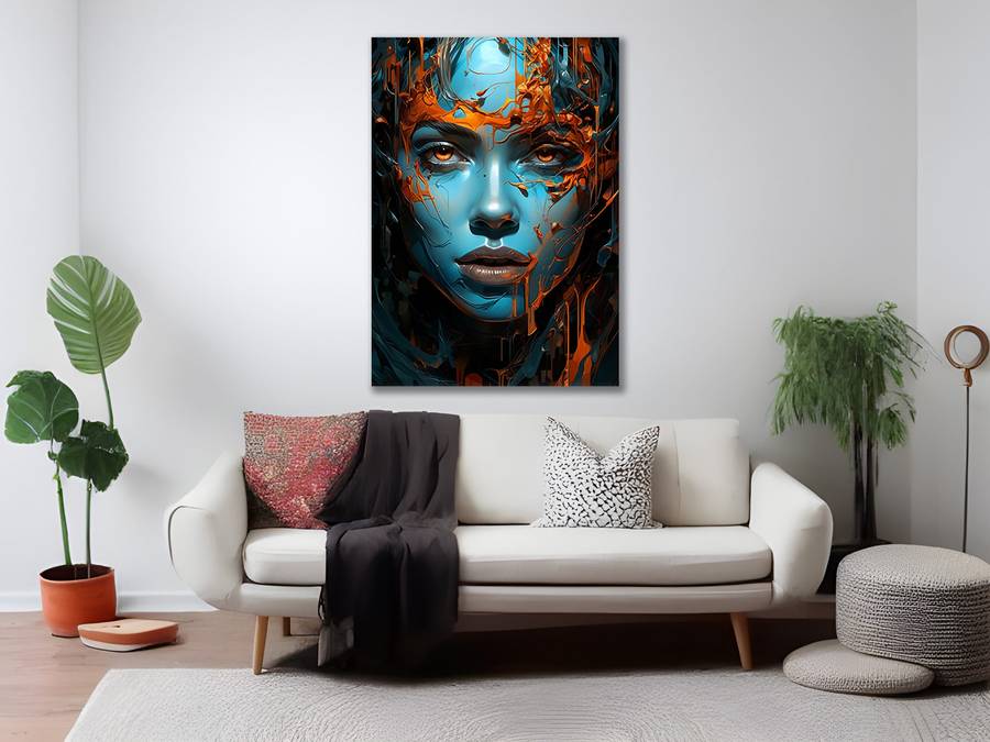 Canvas Wall Art: Vivid Reverie 2 - Abstract Portrait Canvas Print
