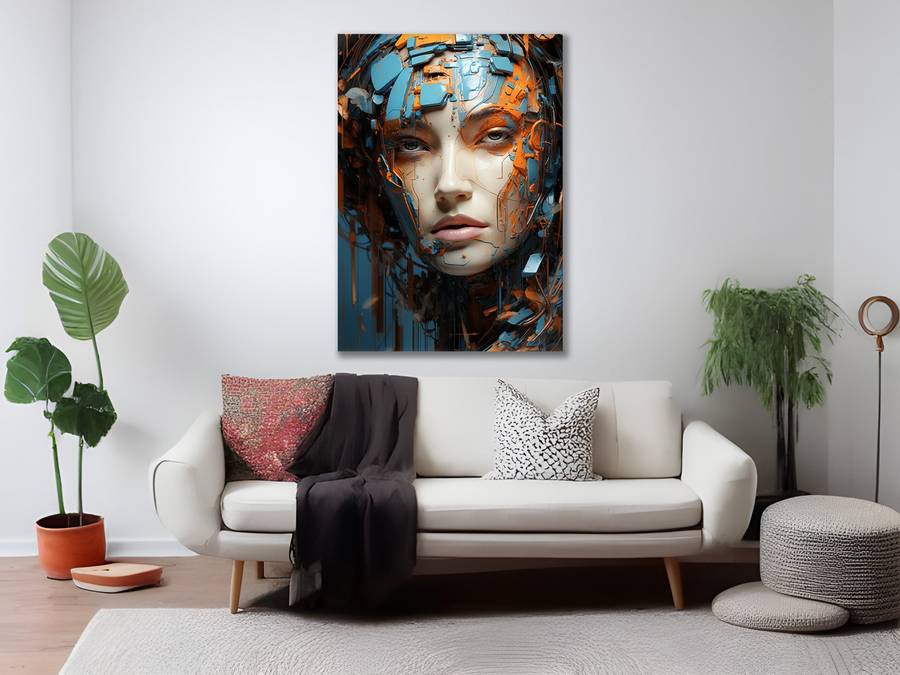 Canvas Wall Art: Vivid Reverie 4 - Abstract Portrait Canvas Print