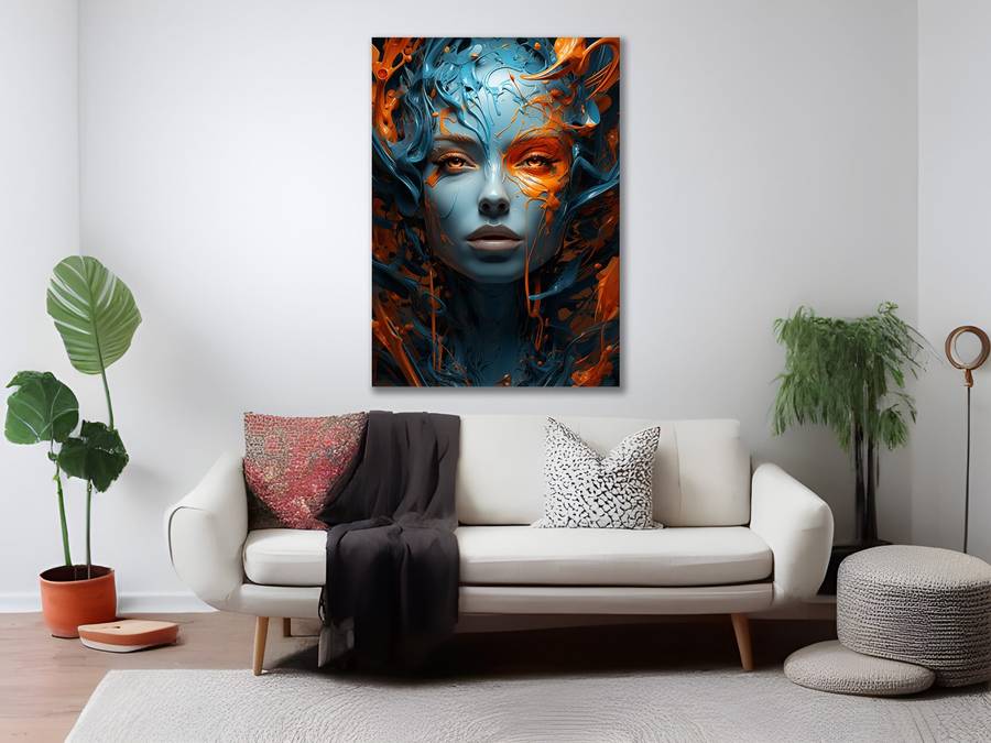 Canvas Wall Art: Vivid Reverie - Abstract Portrait Canvas Print
