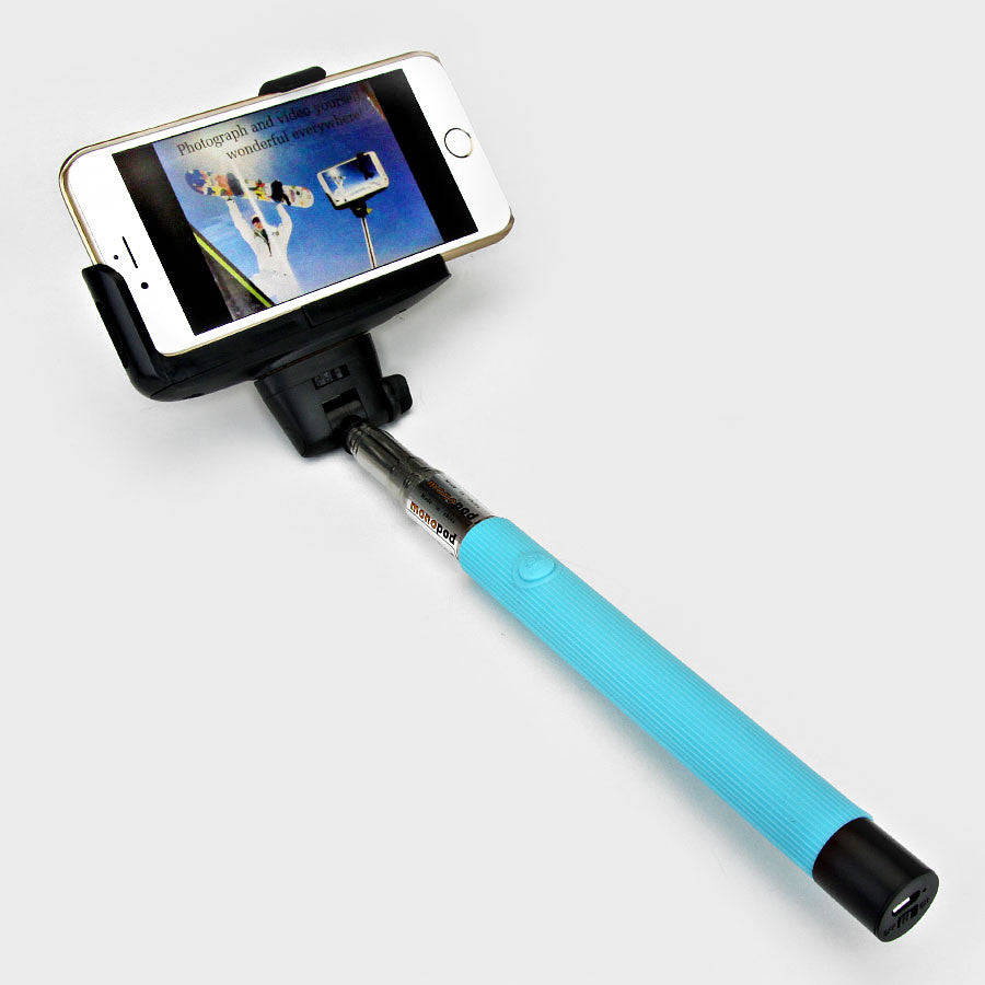 Adjustable Bluetooth Monopod Selfiestick - Black
