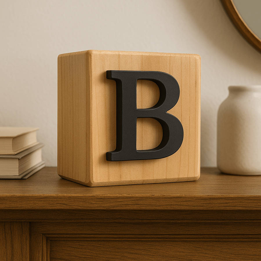Black Handcrafted Letter Block B