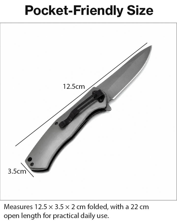 Folding Pocket Knife Aluminum Handle Manual Flip Blade EDC Utility Knife Gray