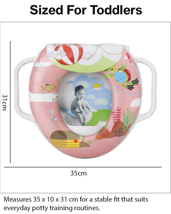 Toddler Potty Training Seat with Handles  Ocean Pink Design