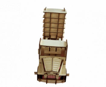 3D wooden Dump Truck model  - puzzle - 150 x 300mm