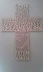 Wooden cross 800mm x 600mm - onse vader