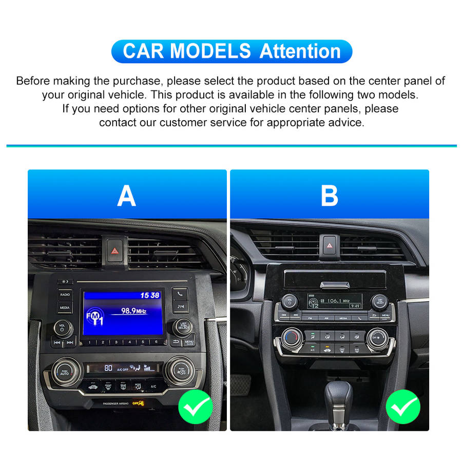 Honda Civic 20162021 Android Radio | 4GB RAM | GPS + Wireless CarPlay | Blackbelt Audio SA
