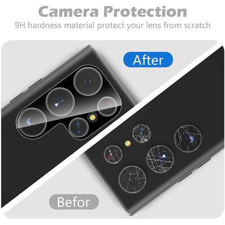 Techme Camera Lens Protector Glass for Samsung Galaxy S22 Ultra - Pack of 2