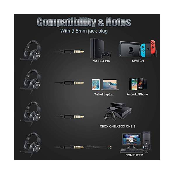 ONIKUMA K19 Gaming Headset with Mic and LED lights