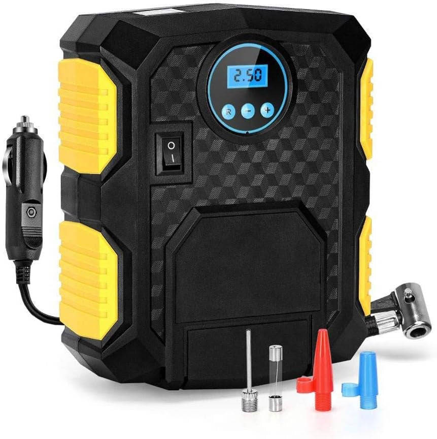 YY-3609 Digital Tire Inflator 12V DC, Portable Air Compressor Pump for Car Tire, Auto Tire Pump w...