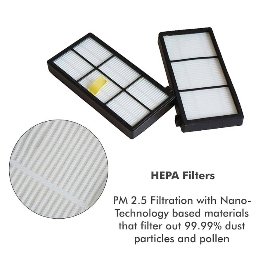 4 PCS Universal Replacement Robotic Vacuum Cleaner HEPA Filter for iRobot 870 / 800 / 880 / 960 /...