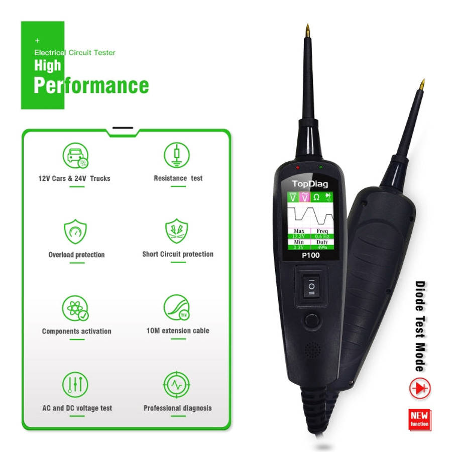 TopDiag P100 Car Circuit Intelligent Analyzer Diagnostic Instrument, Cable Length: 10m, TopDiag P...