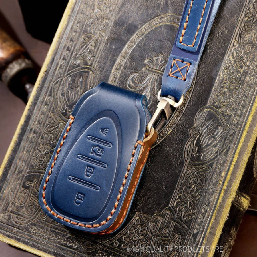 For Chevrolet 4-button Hallmo Car Cowhide Leather Key Protective Cover Key Case, C113