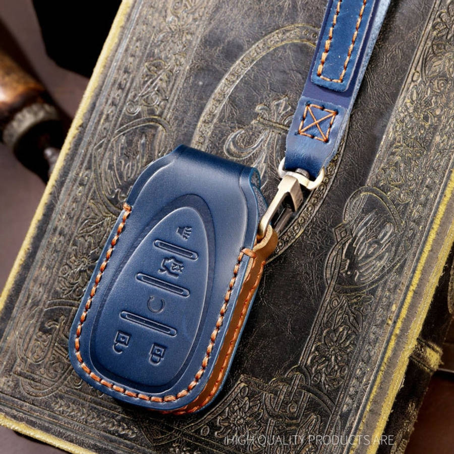 For Chevrolet 5-button Hallmo Car Cowhide Leather Key Protective Cover Key Case, C114