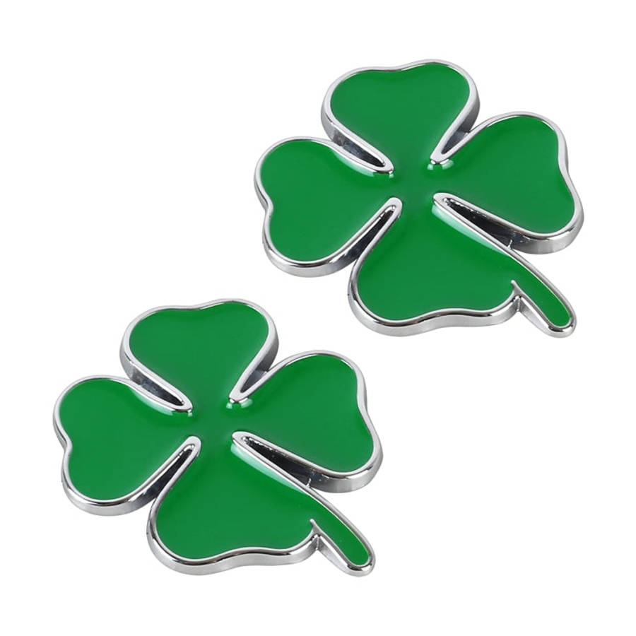 2pcs Four Leaf Clover Luck Symbol Badge Labeling Sticker Styling Car Decoration, Size: 2x2x0.2cm,...