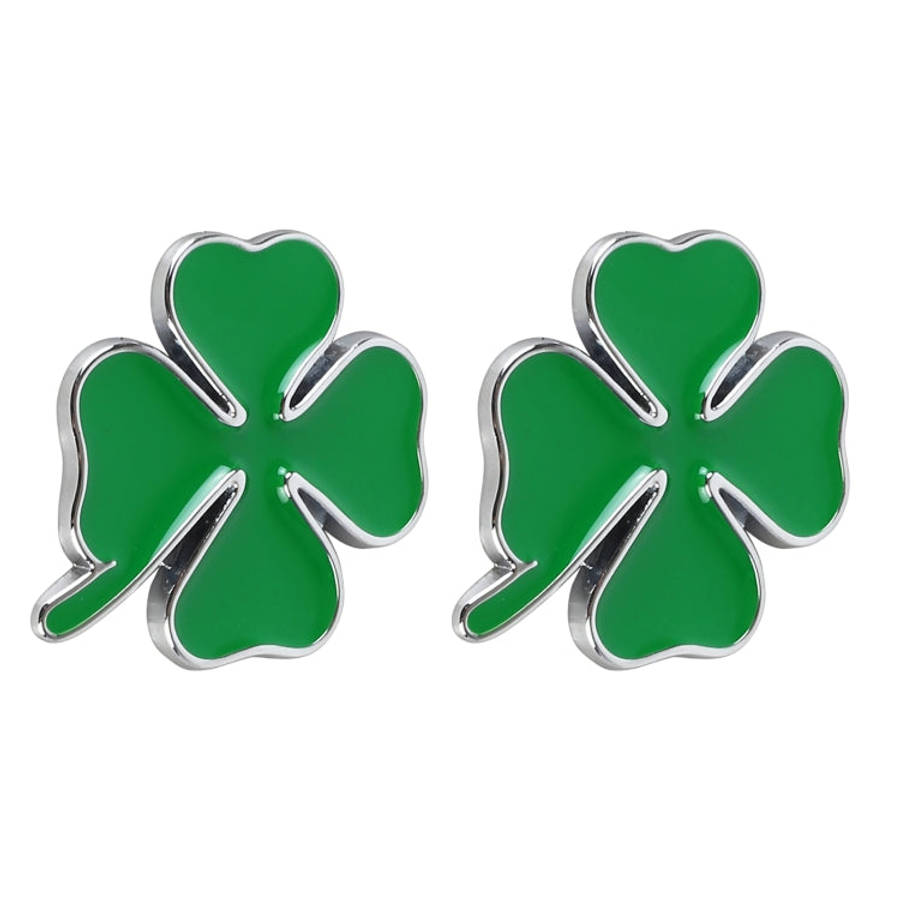 2pcs Four Leaf Clover Luck Symbol Badge Labeling Sticker Styling Car Decoration, Size: 2x2x0.2cm,...