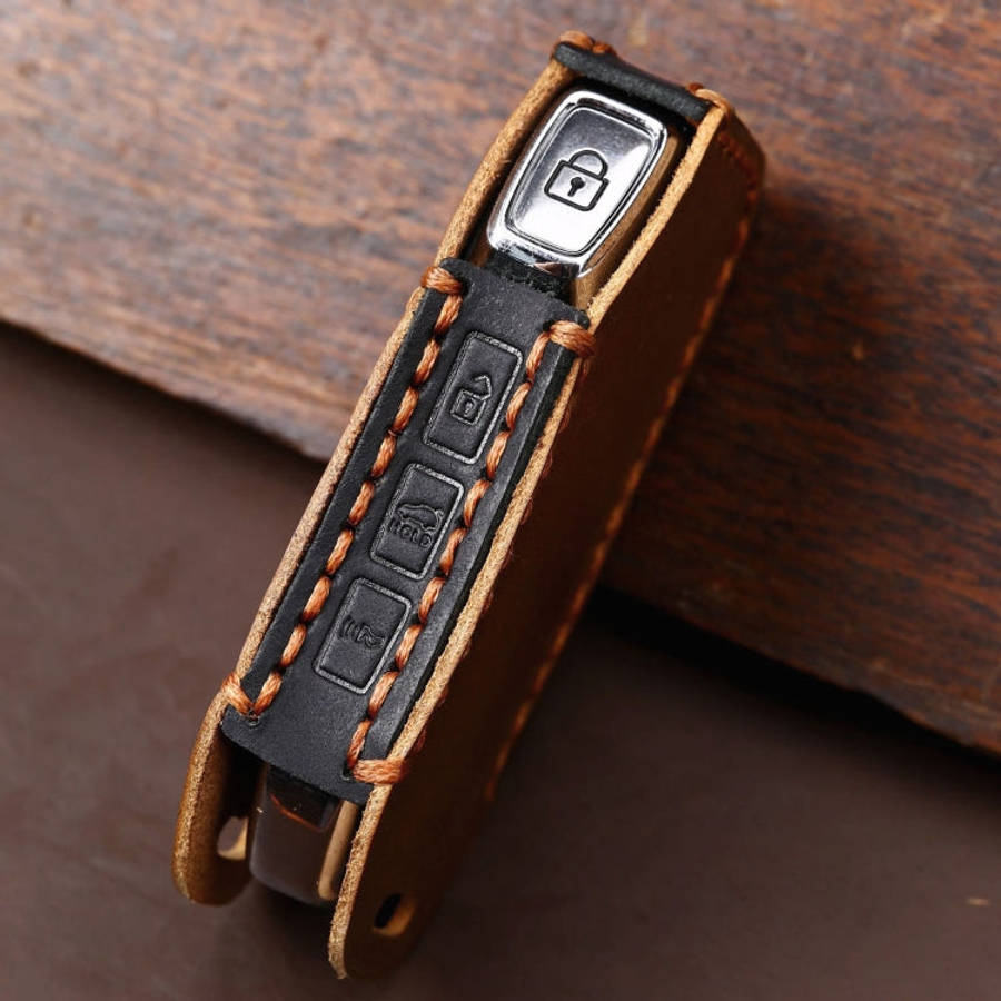 For Kia Sorento Hallmo Car Cowhide Leather Key Protective Cover Key Case, B088