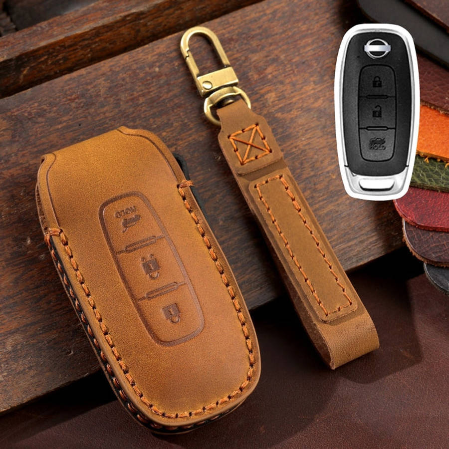 For Nissan Teana / Ariya 3-button Tail Box Hallmo Car Cowhide Leather Key Protective Cover Key Ca...