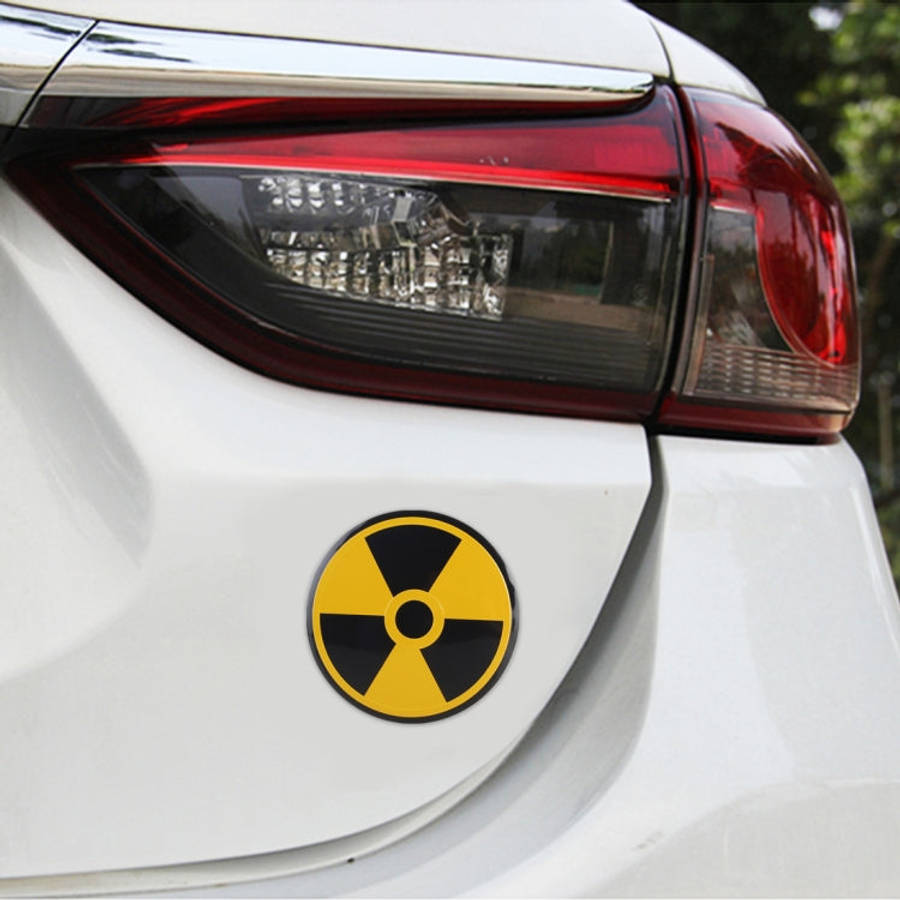 4 in 1 Car Wheel Hub Decorative Sticker, Diameter: 5.8cm, Black + Yellow