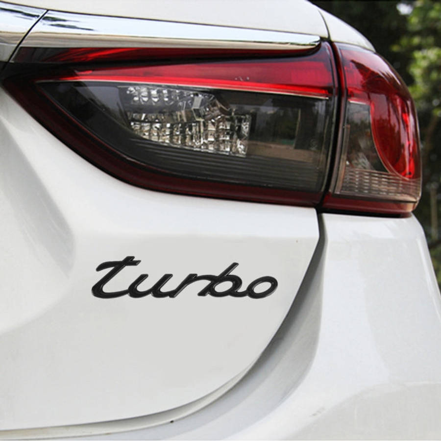 Car TURBO Personalized Aluminum Alloy Decorative Stickers, Size: 13x3x0.3cm