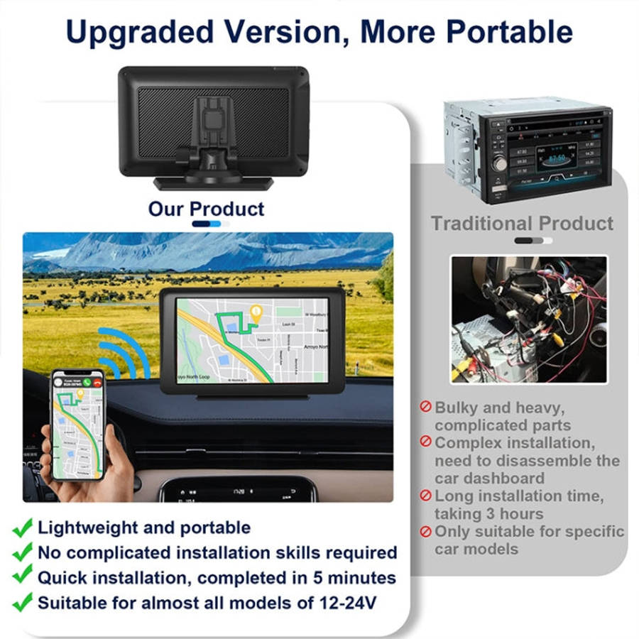 P701S 7 inch Portable Touch Display Wireless Car Navigator Smart CarPlay Bluetooth Reversing Imag...
