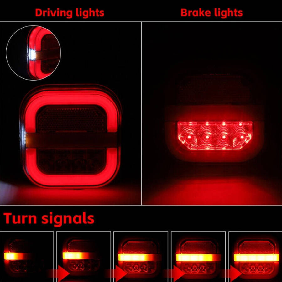 2pcs 12-24V 28LEDs Square Trailer Taillight, 12-24V