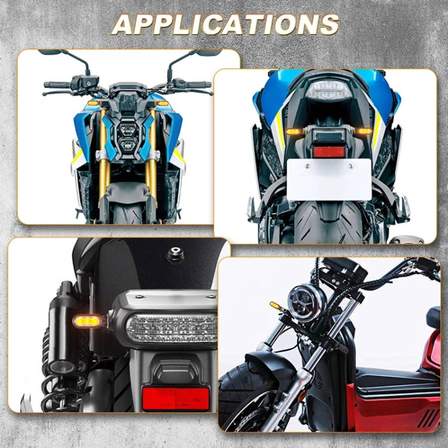 2pcs 12V 3LEDs Motorcycle Mini Water Turn Signal Light, 3LEDs (Black), 3LEDs (Transparent), 3LEDs...