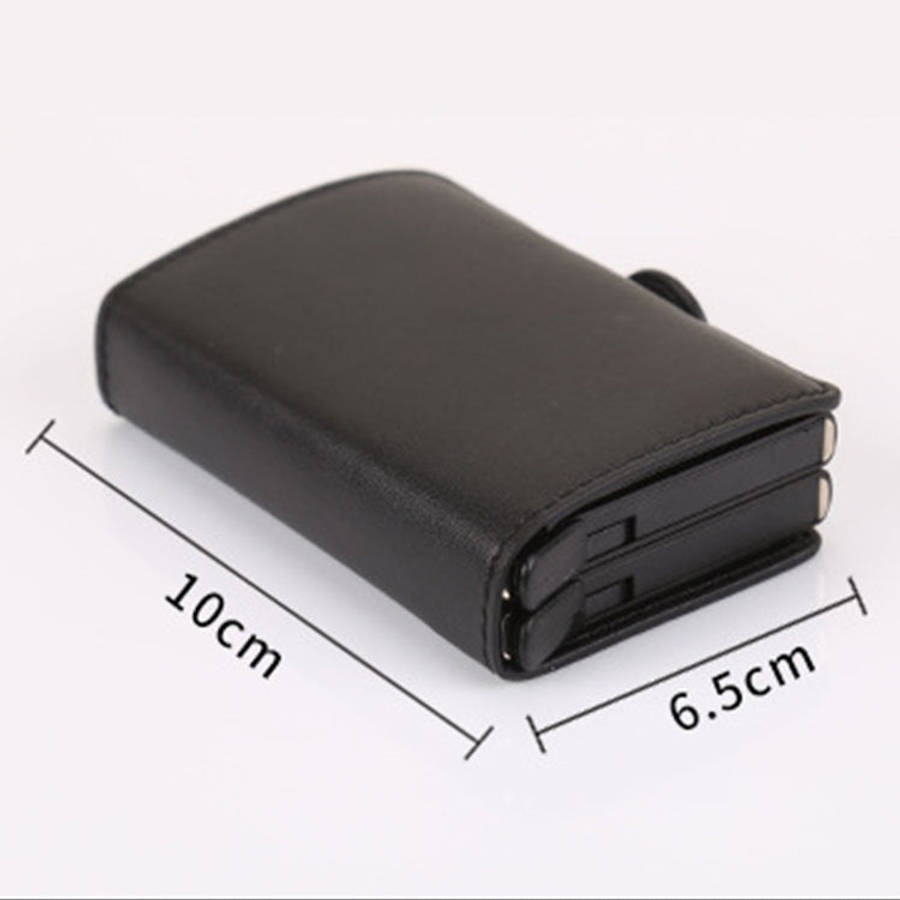 X-7 Antimagnetic RFID  Multi-functional Aluminum Crazy Horse Texture Leather Card Bag Wallet