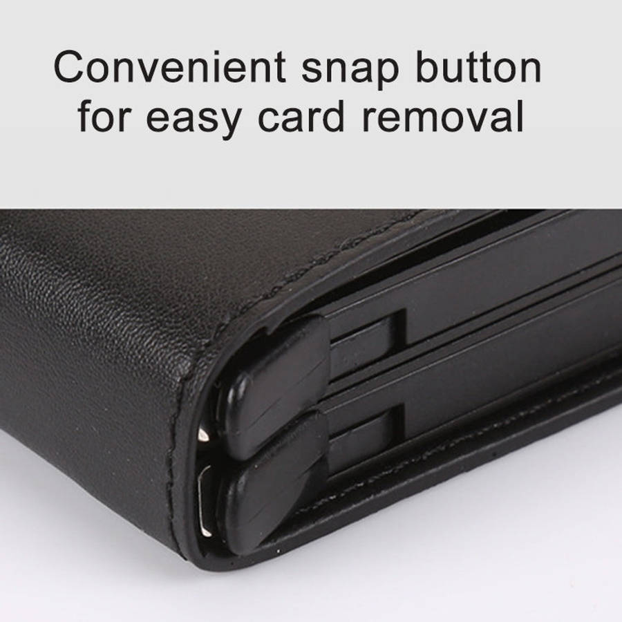 X-7 Antimagnetic RFID  Multi-functional Aluminum Crazy Horse Texture Leather Card Bag Wallet
