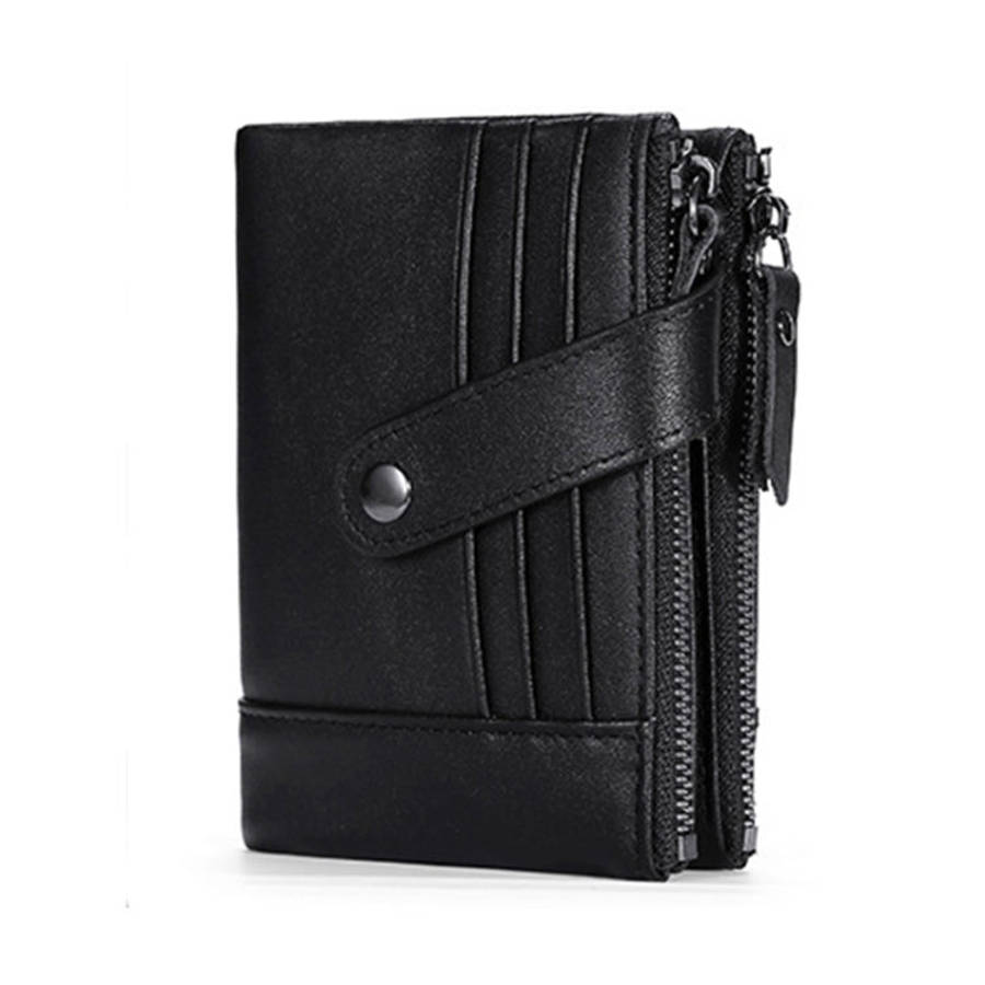 TP-196 Multi-functional Retro Cowhide Leather Multiple Card Slots Dual zipper RFID Wallet