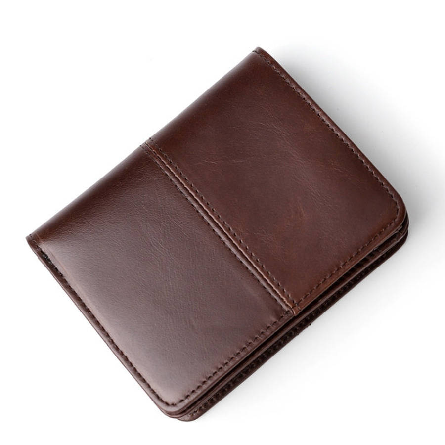 TP-195 Oilskin Leather Multi-functional Change Purse RFID Leather Wallet