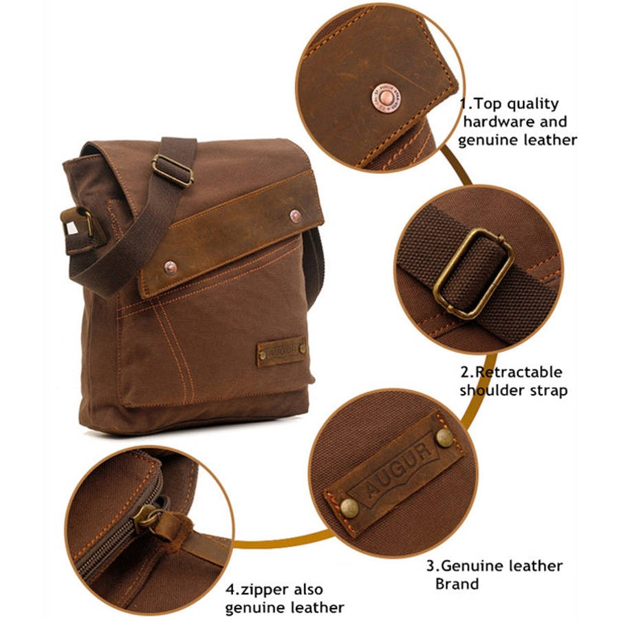 AUGUR 9088 Retro Vertical Style Canvas Shoulder Messenger Crossby Bag