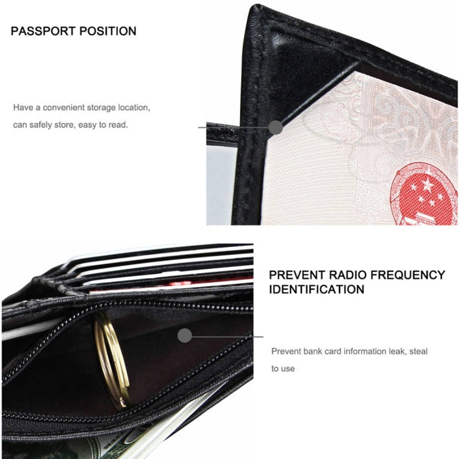 Antimagnet RFID Genuine Leather Wallet / Passport Package / Cowhide Card Slot for man