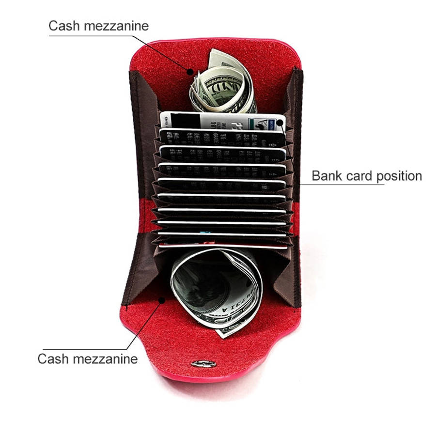 KB187 Litchi Texture Leather Large-capacity Card Holder Wallet