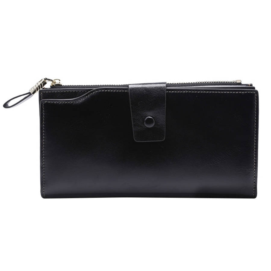 8236 Antimagnetic RFID Multi-function Oil Wax Leather Lady Wallet Large-capacity Purse