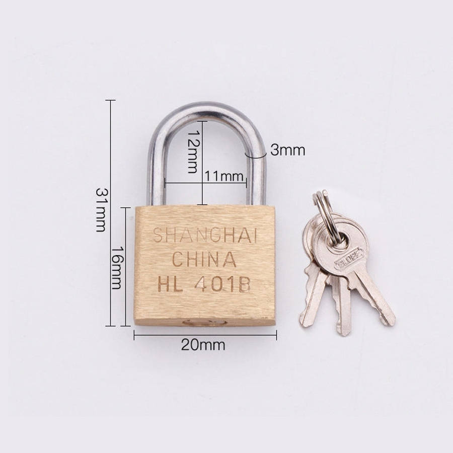 Copper Padlock Small Lock, Style: Short Lock Beam, 20mm Not Open, Short, 20mm Not Open