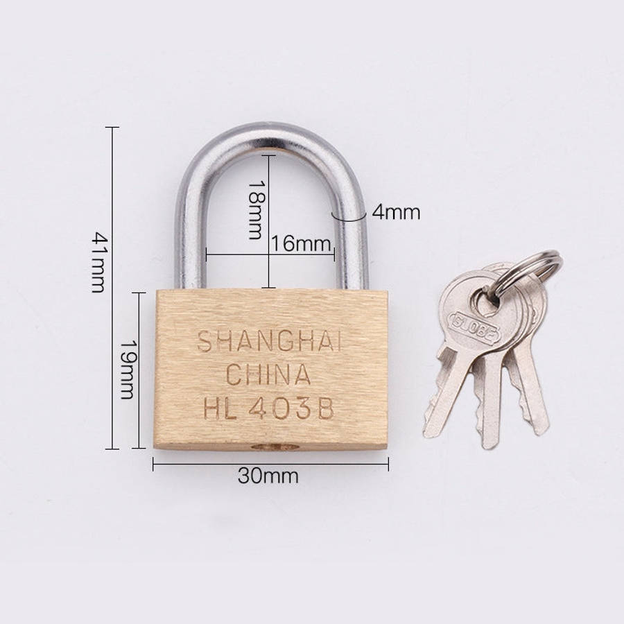 Copper Padlock Small Lock, Style: Short Lock Beam, 30mm Not Open, Short, 30mm Not Open