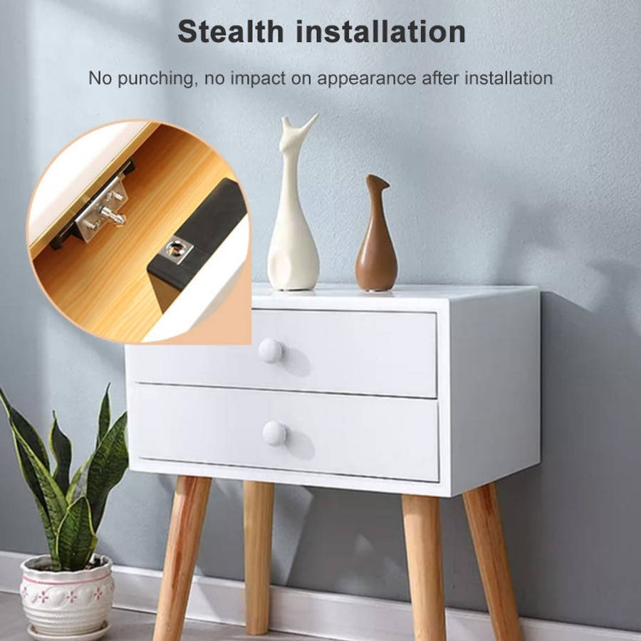 T8+ Non-opening Drawer Lock APP + IC Card Invisible Universal Cabinet Lock, APP + IC Card