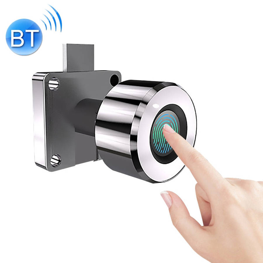 T21FB Micro USB Charging Zinc Alloy Smart Fingerprint + Bluetooth Single Open Drawer Lock File Ca...
