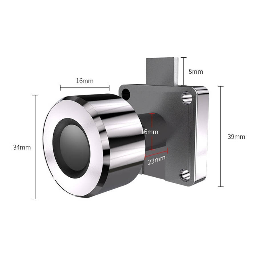 T21FB Micro USB Charging Zinc Alloy Smart Fingerprint + Bluetooth Single Open Drawer Lock File Ca...
