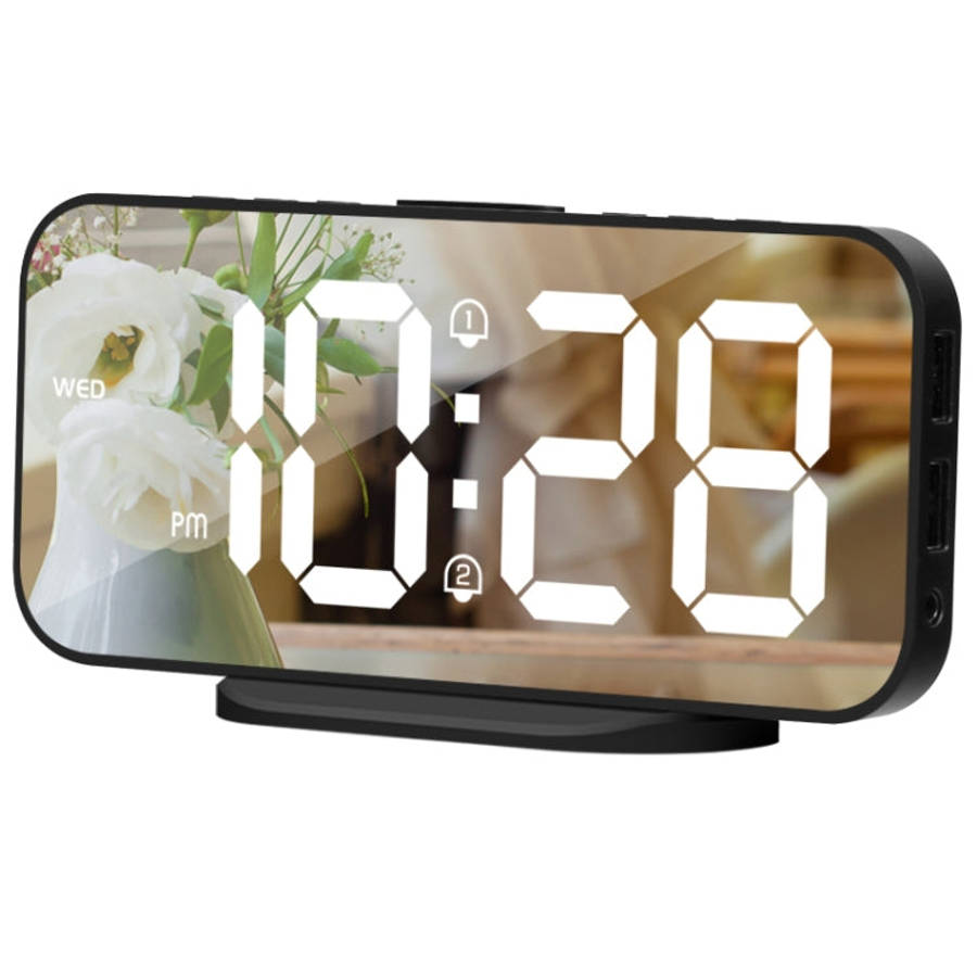 8821 LED Mirror Dual-purpose Snooze Alarm Clock, 8821(Black), 8821(White)