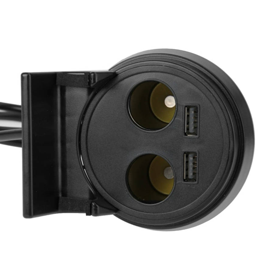 5V 1A+2.4A Two USB Ports & Two Car Cigarette Lighter Socket Car Charger with Holder Function, 5V ...