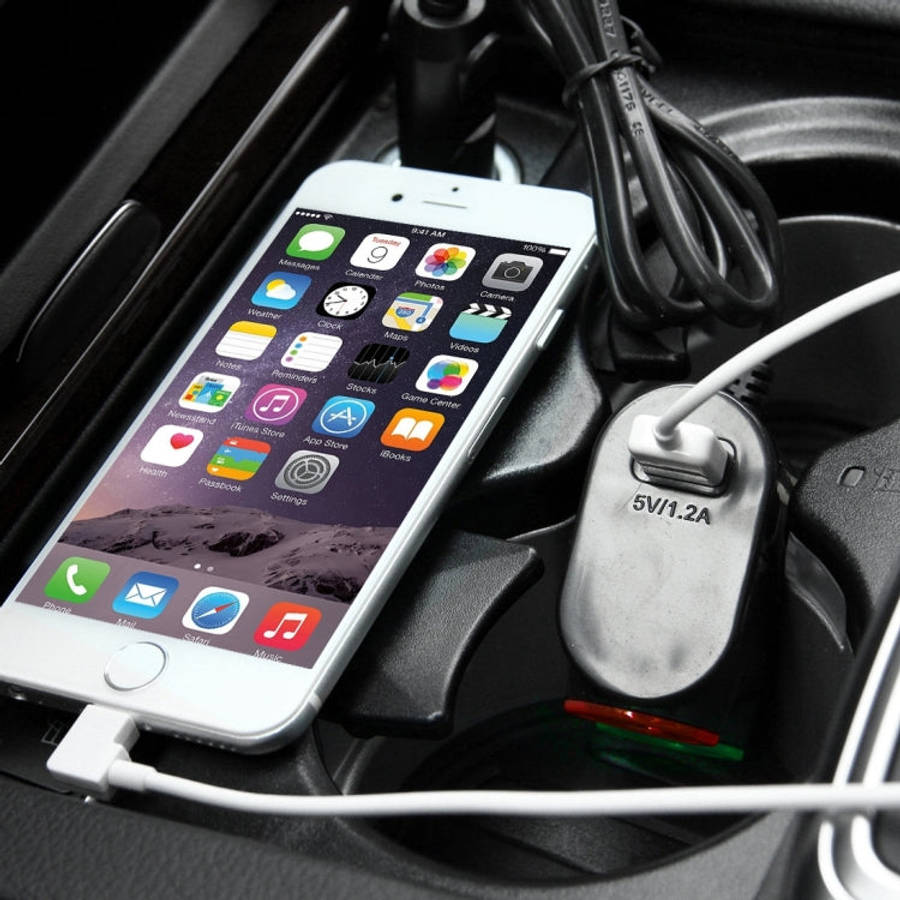 Olesson Streamlined Design 1.2A USB Car Cigarette Lighter Socket Car Charger with Color LED Light...