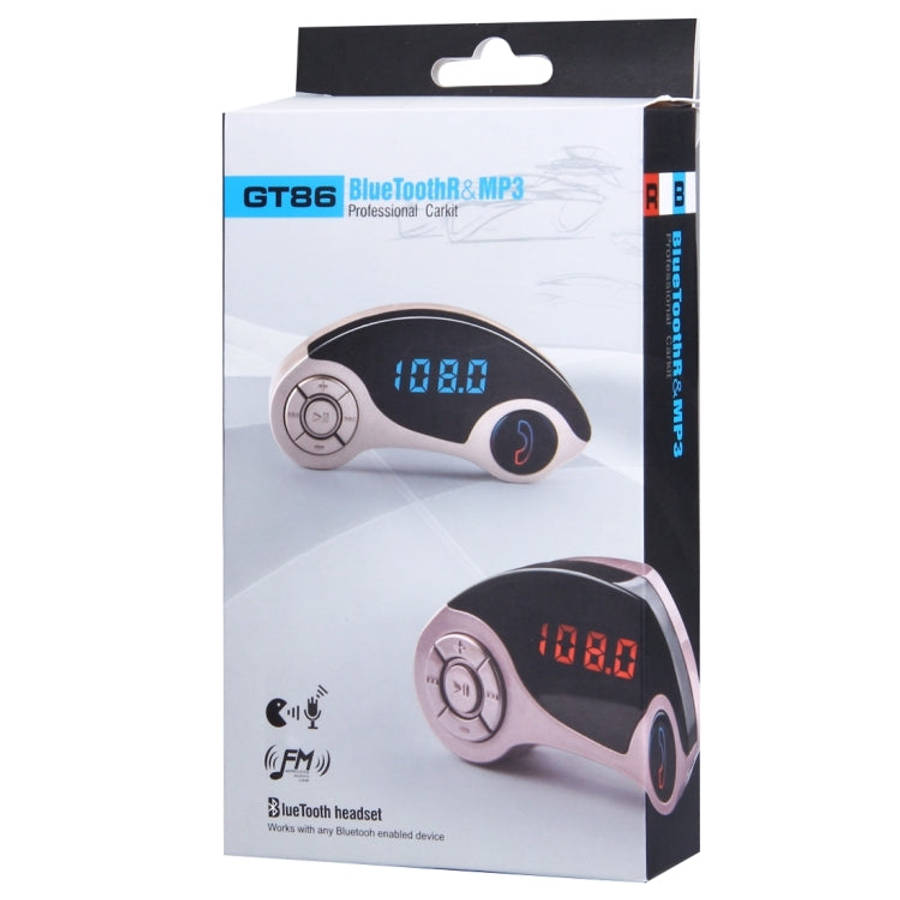 GT86 Dual USB Charger Car Bluetooth FM Transmitter Kit, Support LCD Display / TF Card Music Play ...